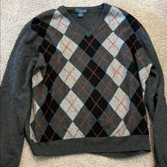 Men's Argyle Sweater Vests - Blue and Gray - Picture 3 of 4